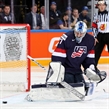 PRAGUE, CZECH REPUBLIC - MAY 17: USA's Connor Hellebuyck #37 makes the save during bronze medal game action against the Czech Republic at the 2015 IIHF Ice Hockey World Championship. (Photo by Andre Ringuette/HHOF-IIHF Images)

